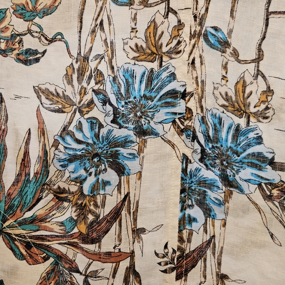 Elie Tahari Ivory Floral Pattern Sleeveless 100% Linen Dress Woman Size S - Picture 2 of 9